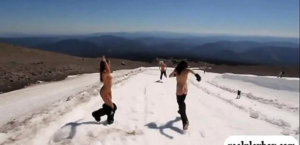  Babes snowboarding and deep sea fishing while all naked